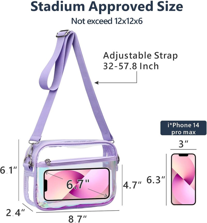 Packism Clear Bag for Stadium Events - Clear Purses for Women Stadium Crossbody Concert Bag for Game Day, Sports, Festival - Image 4